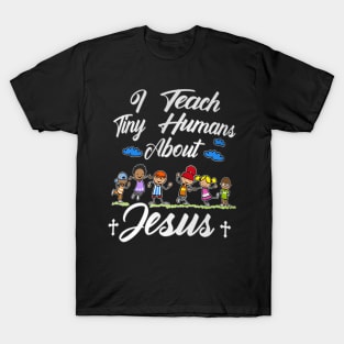 I Teach  Humans About  Sunday School Teacher Kids T-Shirt